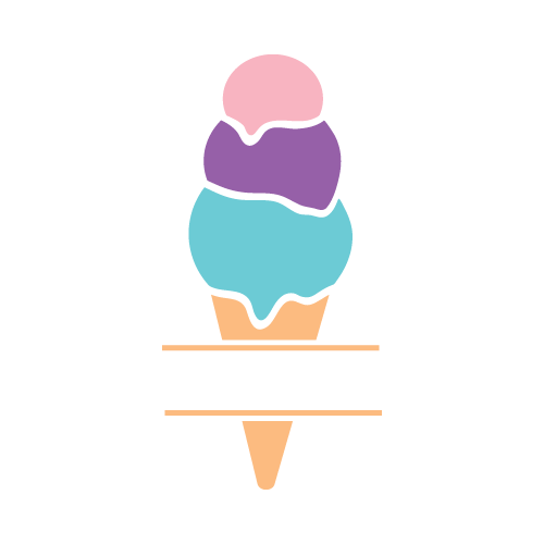 Ice Cream 18 — Ice Cream monogram SVG cut file