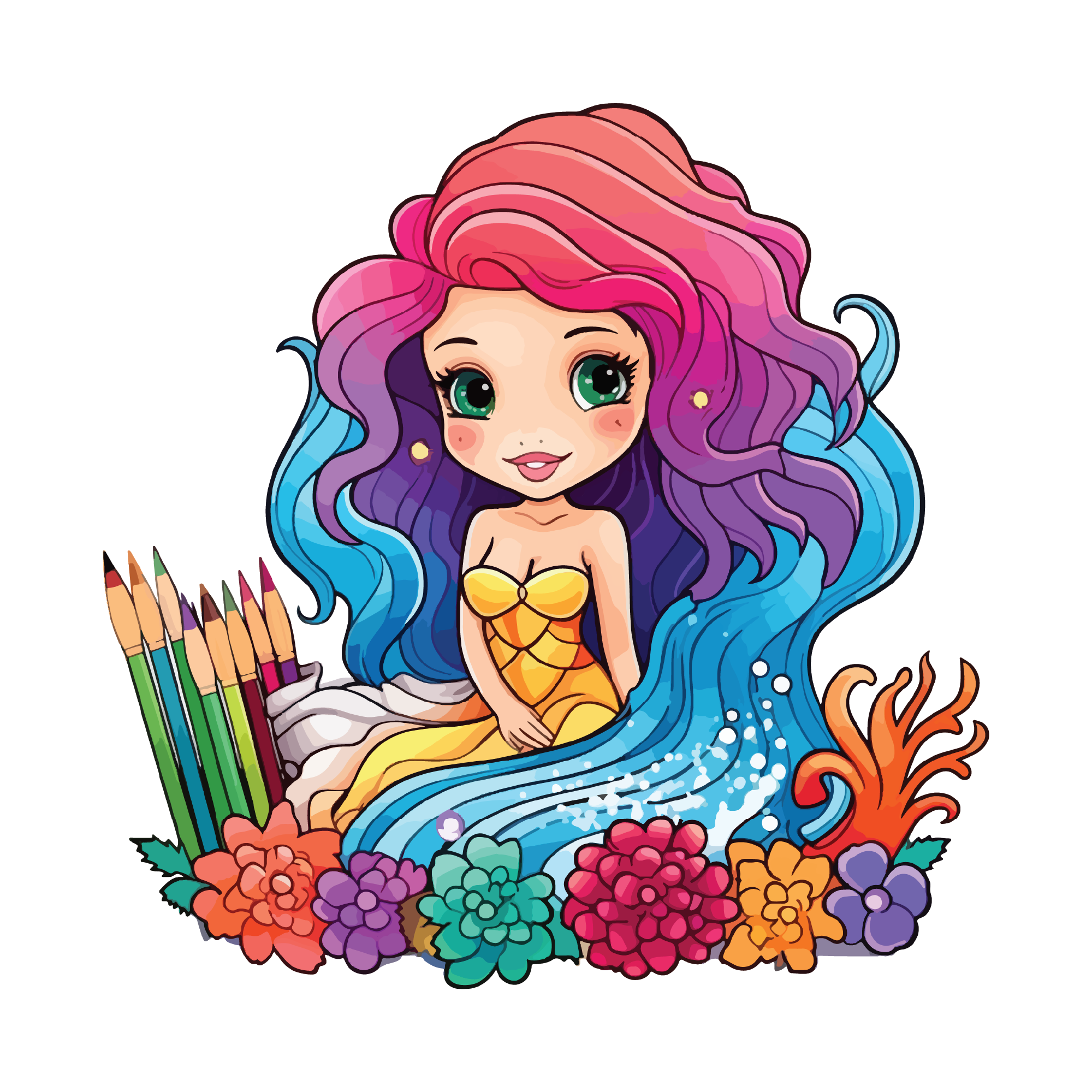 Mermaid 20 — Mermaid sticker SVG cut file