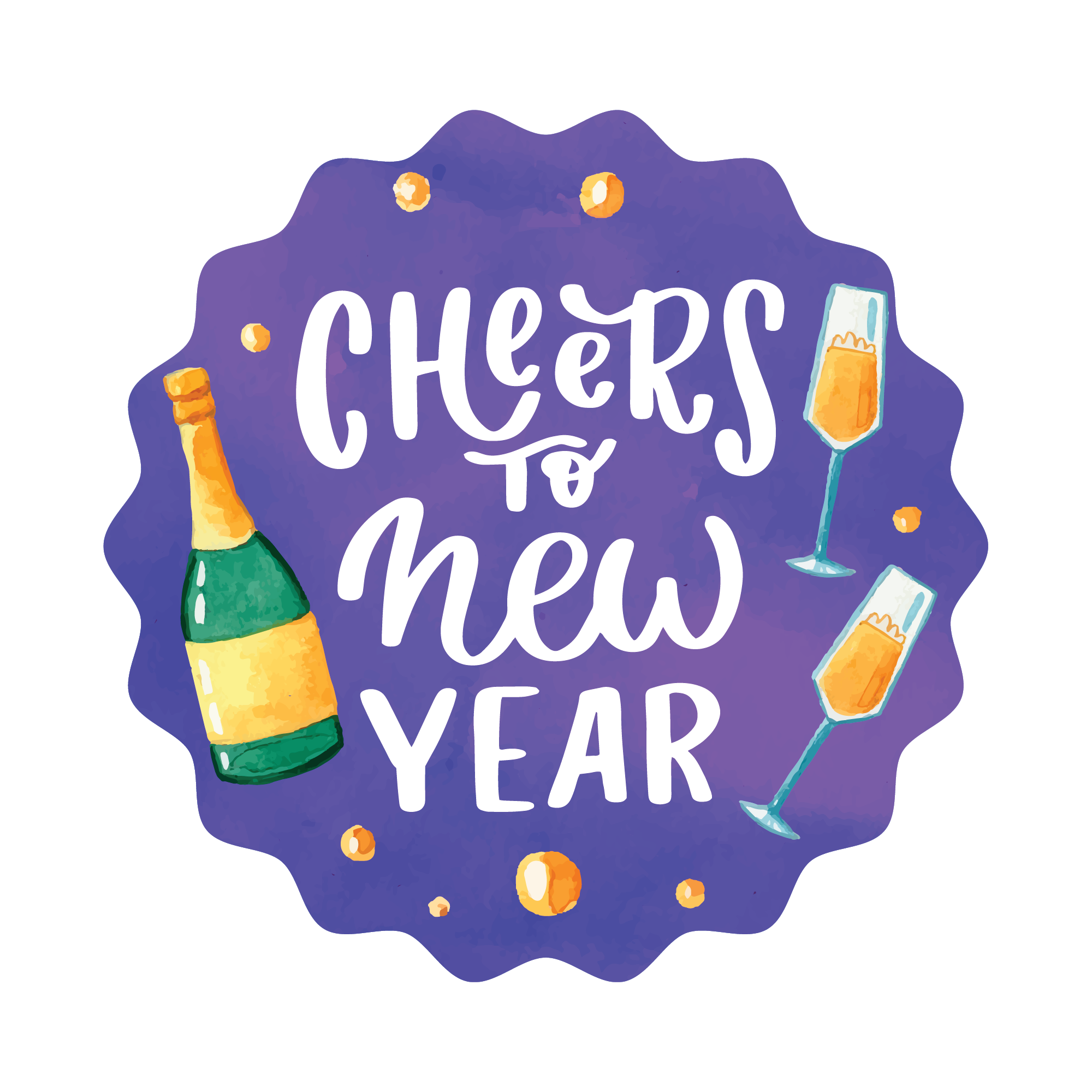 New Year 17 — New Year sticker SVG cut file