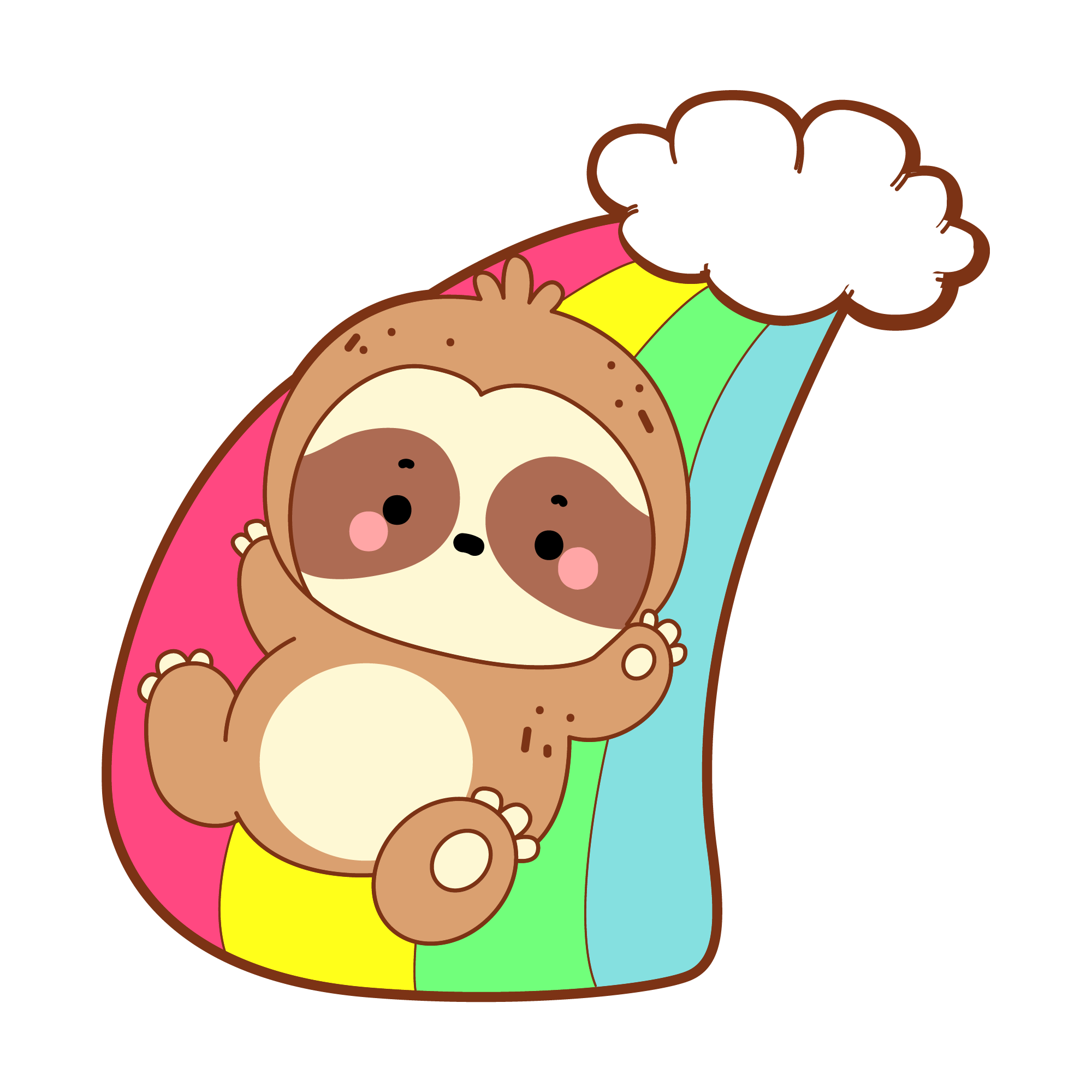 Sloth 38 — Sloth sticker SVG cut file