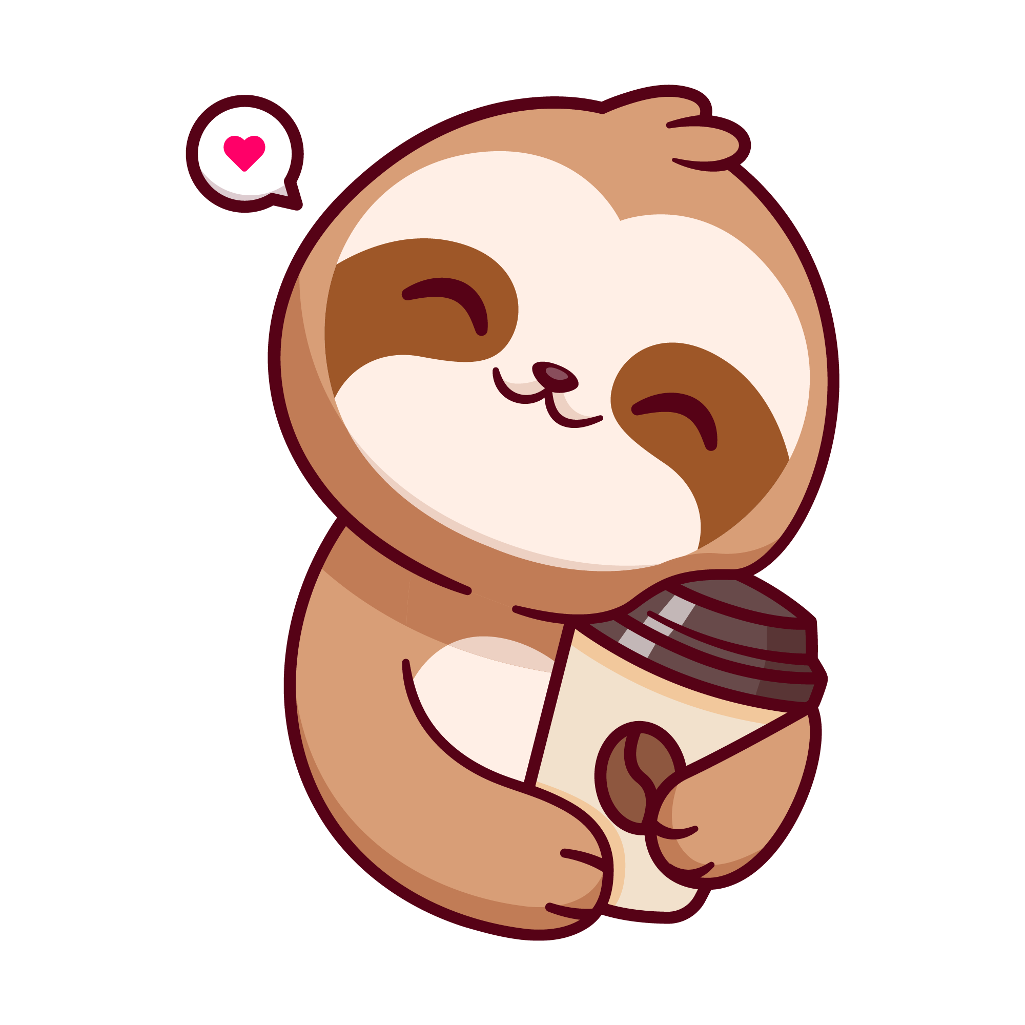 Sloth 42 — Sloth sticker SVG cut file