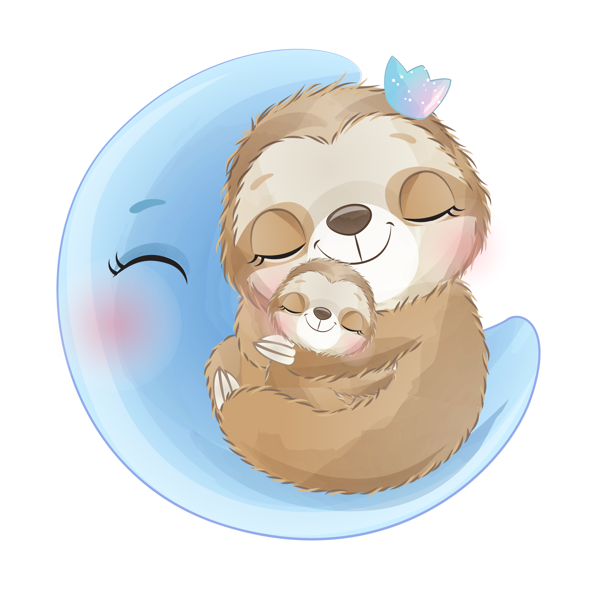 Sloth 44 — Sloth sticker SVG cut file