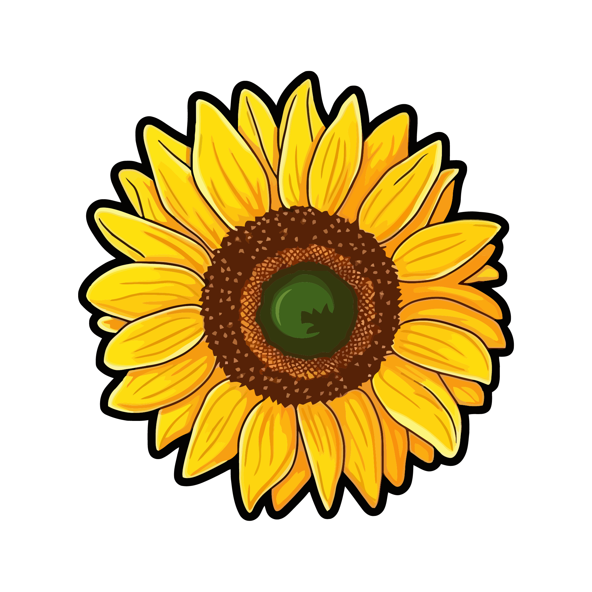 Sunflower 19 — Sunflower sticker SVG cut file