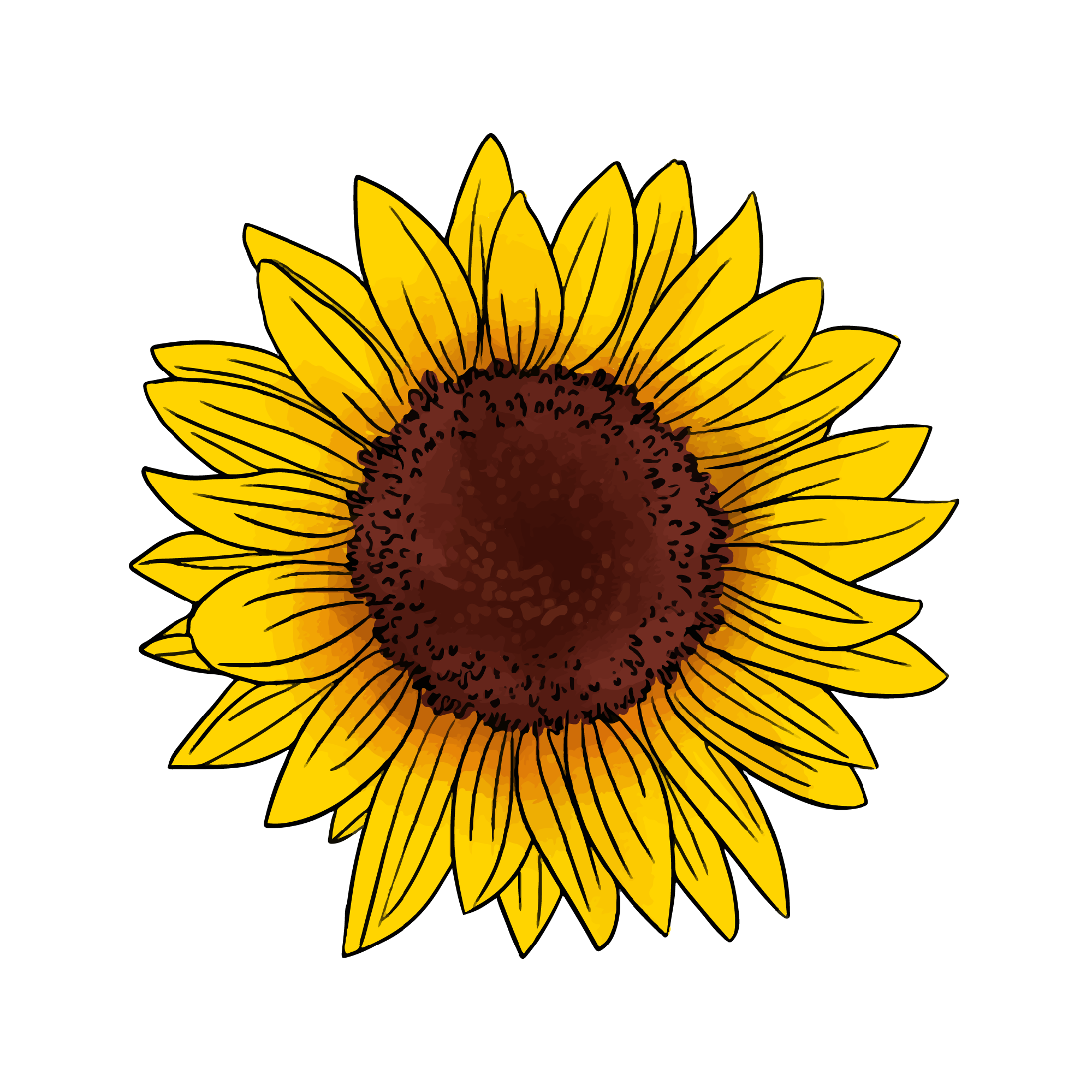Sunflower 24 — Sunflower sticker SVG cut file