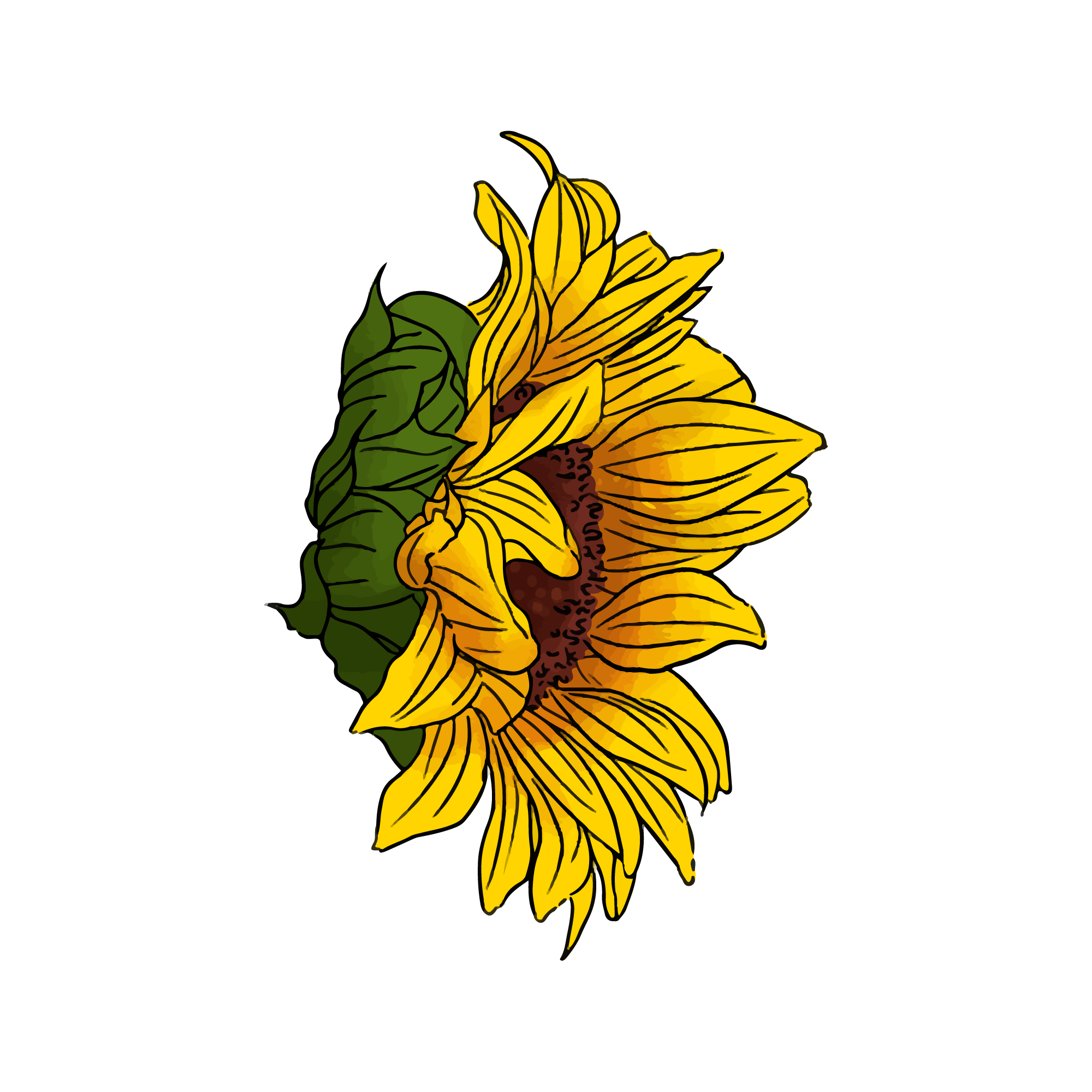 Sunflower 25 — Sunflower sticker SVG cut file