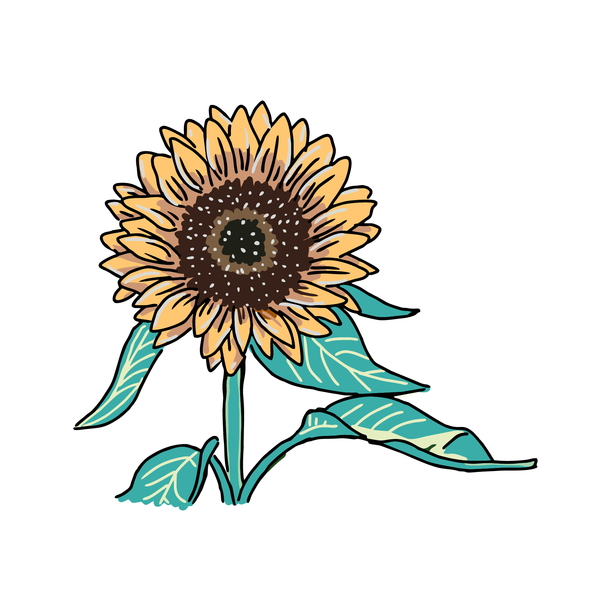 Sunflower 39 — Sunflower sticker SVG cut file