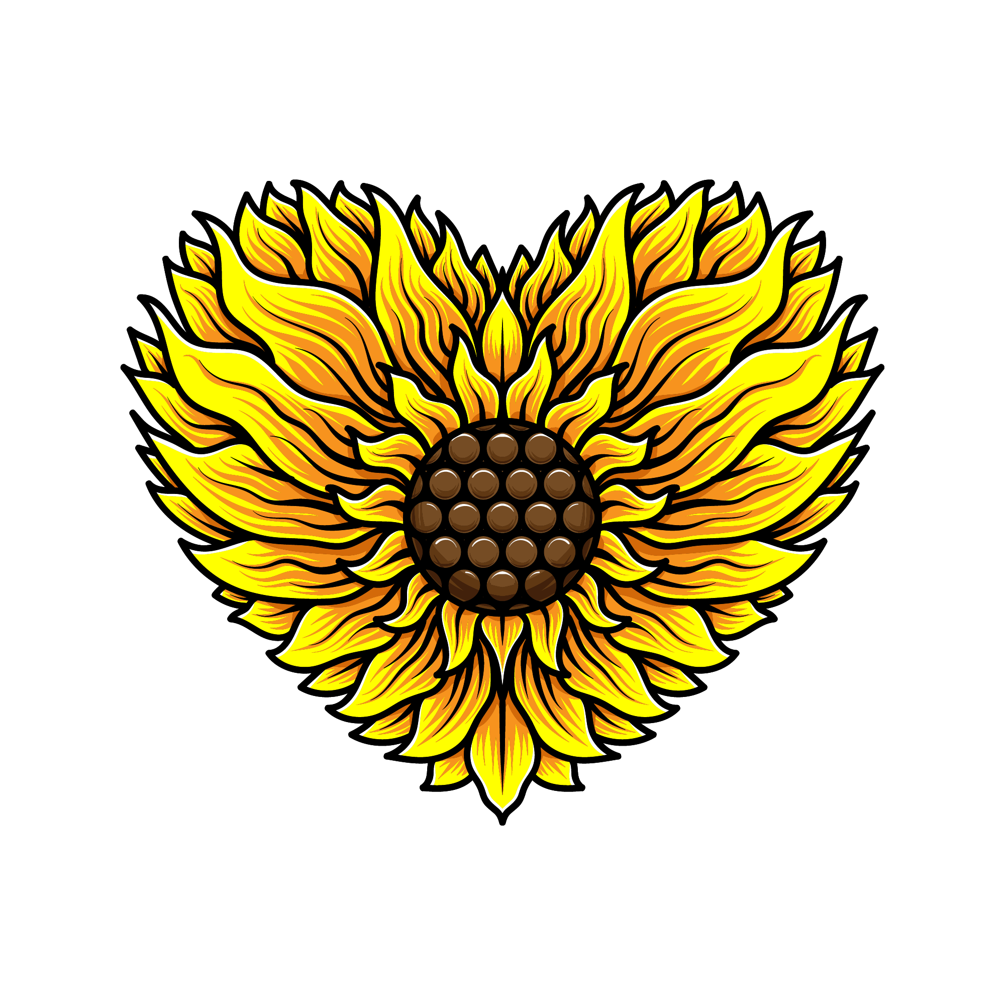 Sunflower 45 — Sunflower sticker SVG cut file
