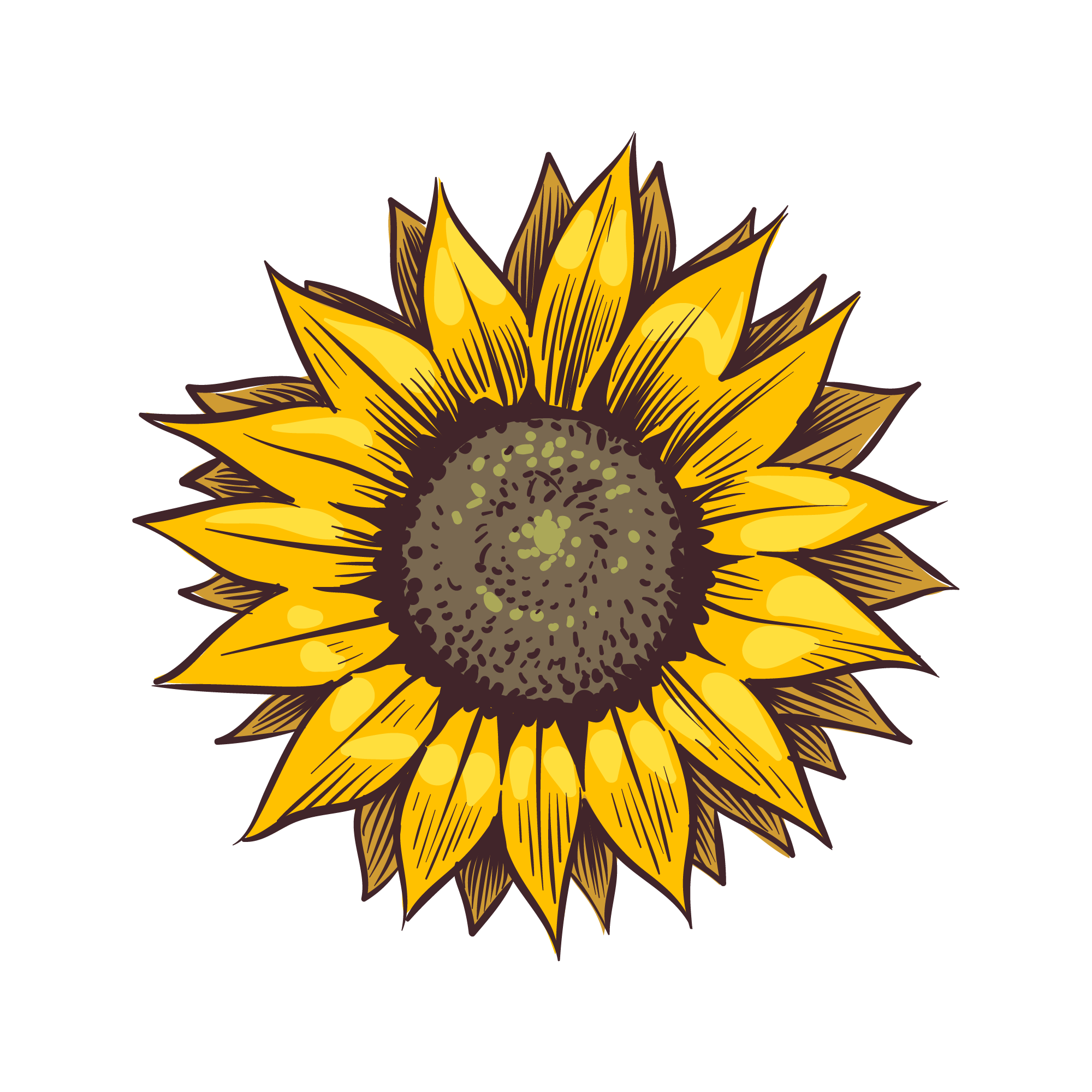 Sunflower 47 — Sunflower sticker SVG cut file