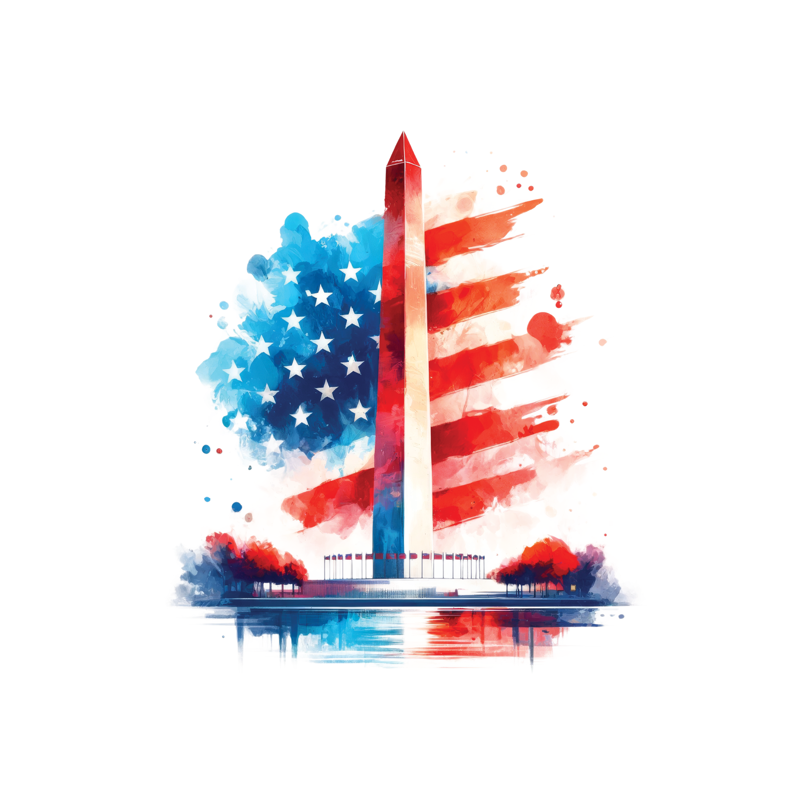 4th of July 02 — 4th of July watercolour SVG cut file