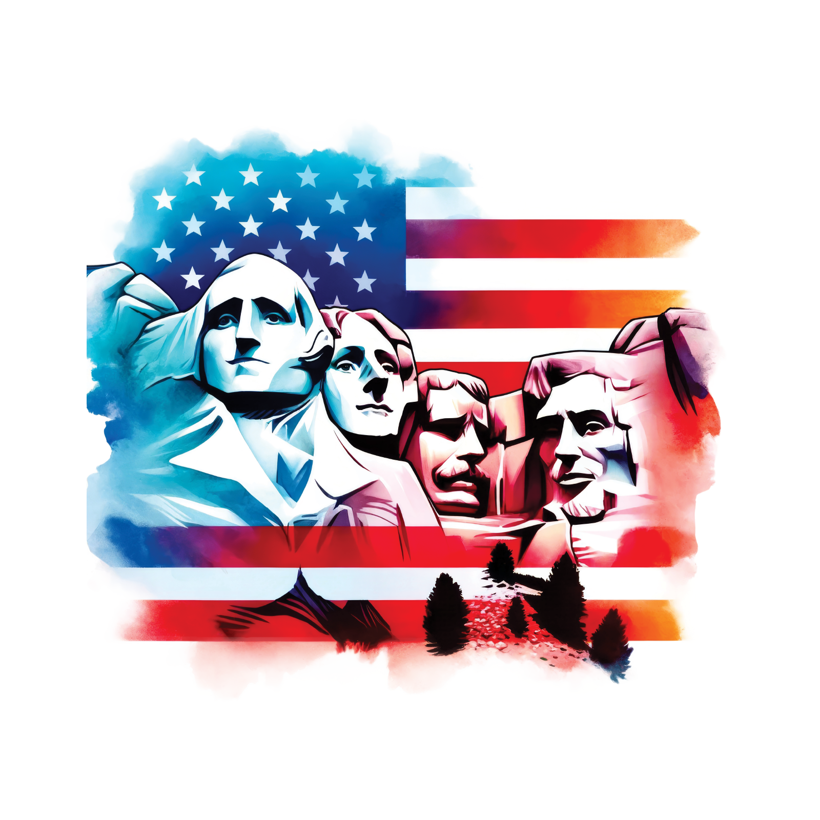 4th of July 24 — 4th of July watercolour SVG cut file