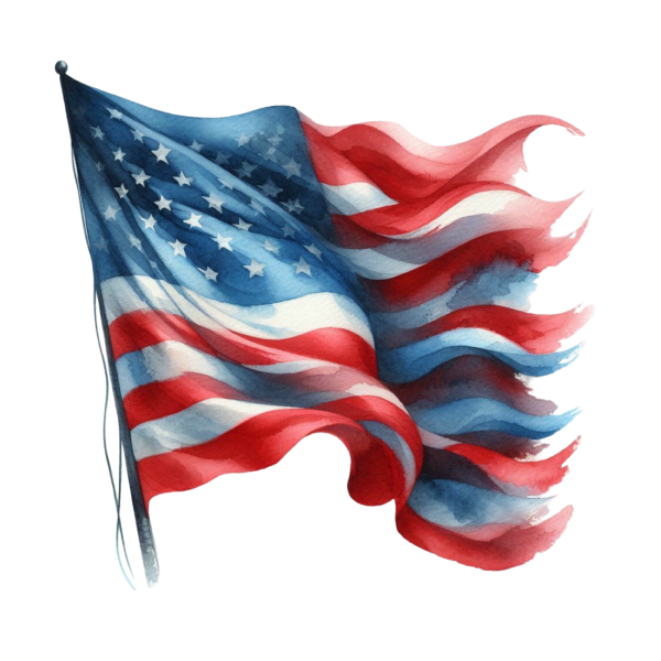 American Flag watercolour design