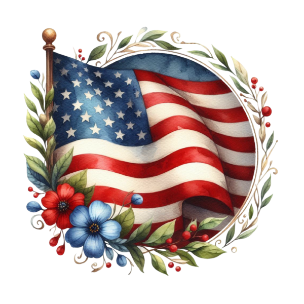 American Flag 18 — American Flag watercolour SVG cut file