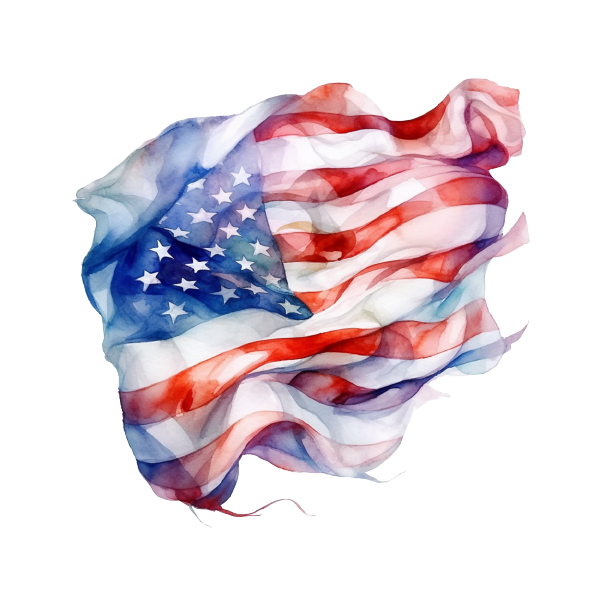 American Flag 49 — American Flag watercolour SVG cut file