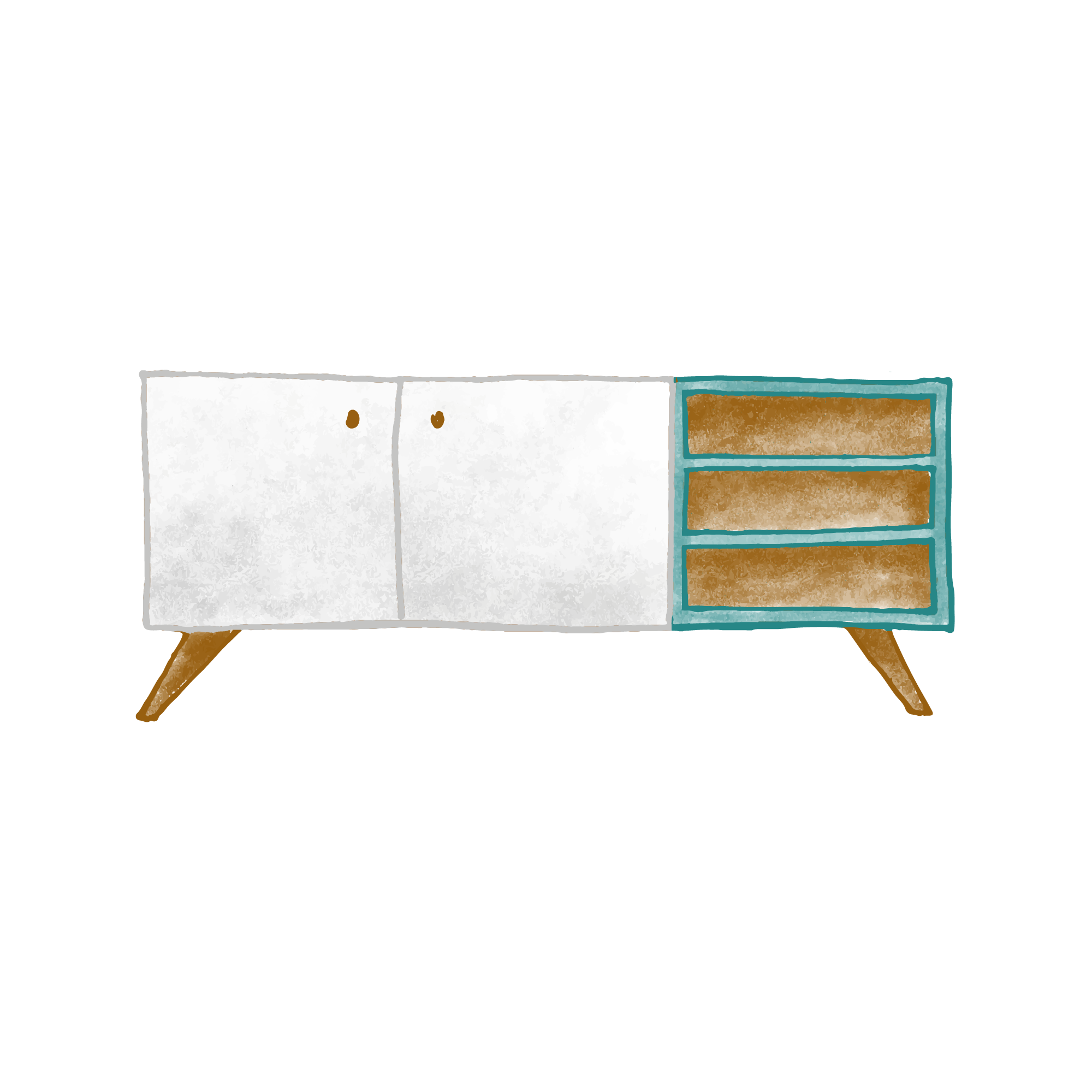 Bedroom 45 — Bedroom watercolour SVG cut file