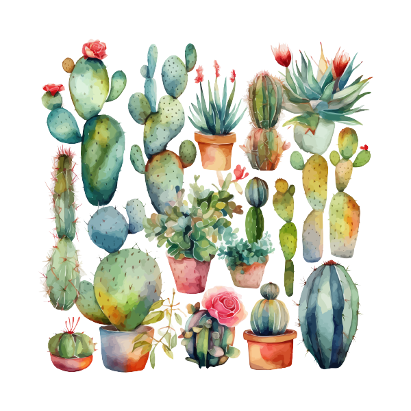 Cactus 17 — Cactus watercolour SVG cut file