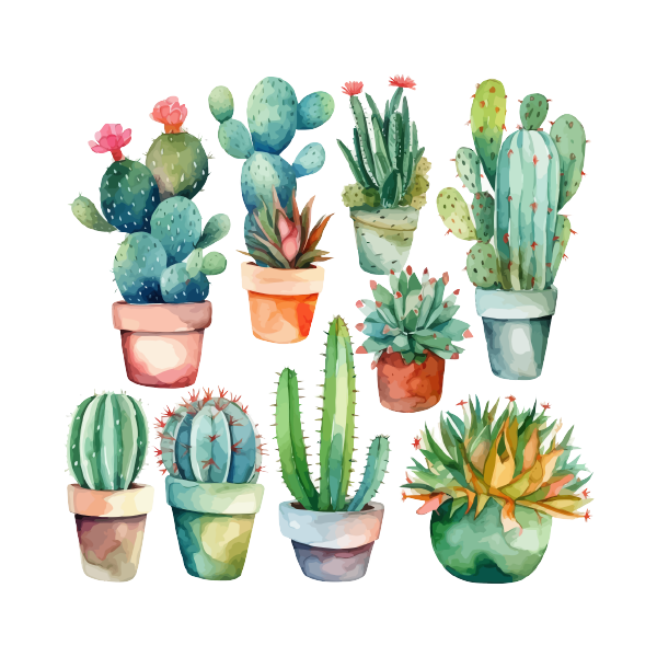 Cactus 27 — Cactus watercolour SVG cut file