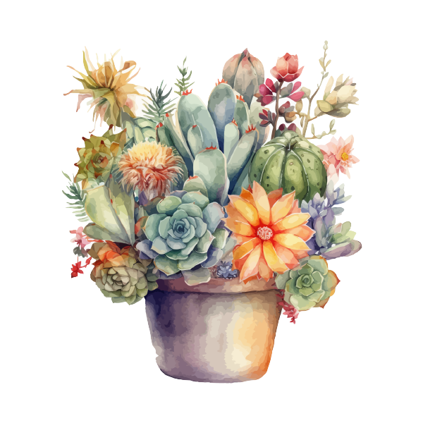 Cactus 34 — Cactus watercolour SVG cut file