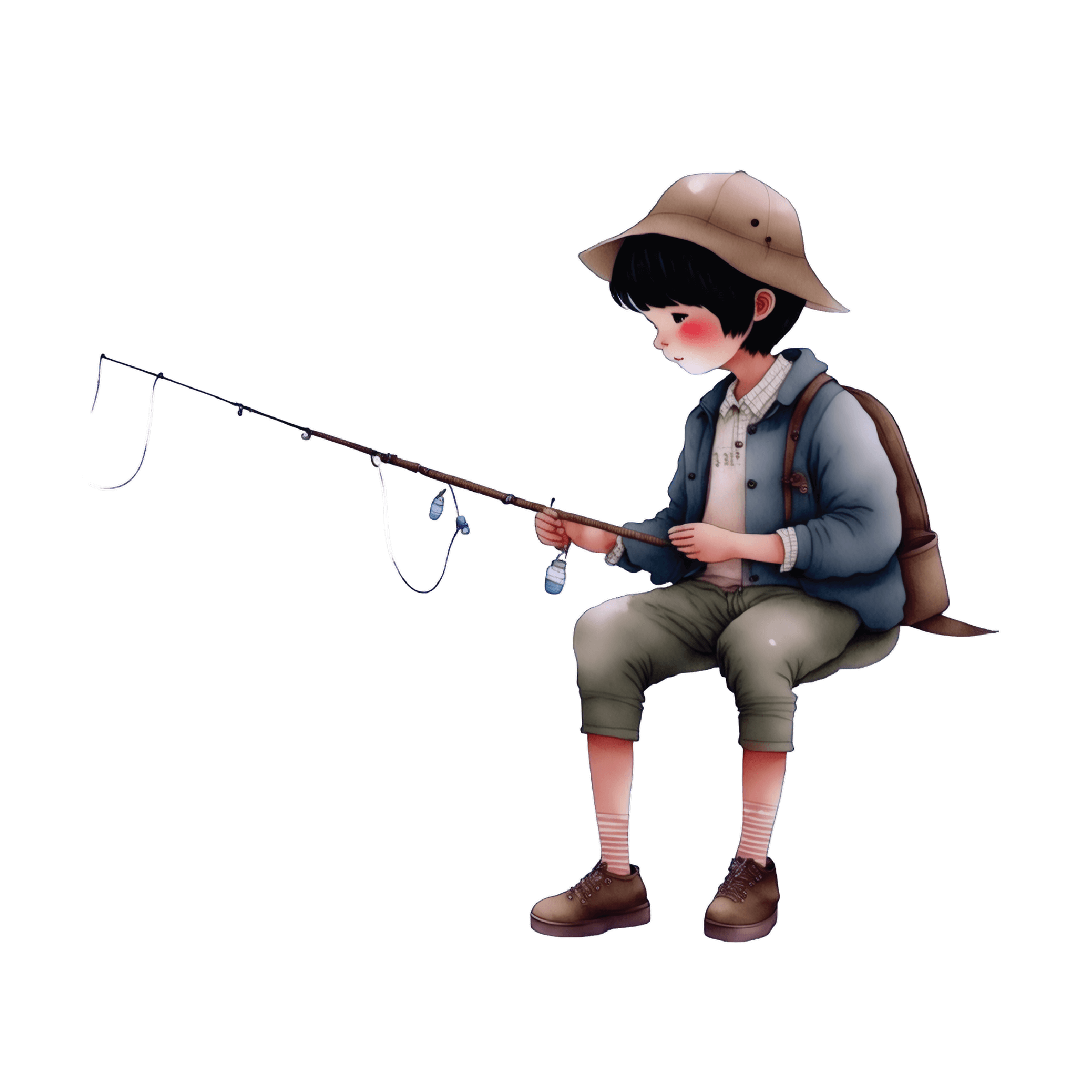 Fishing 02 — Fishing watercolour SVG cut file