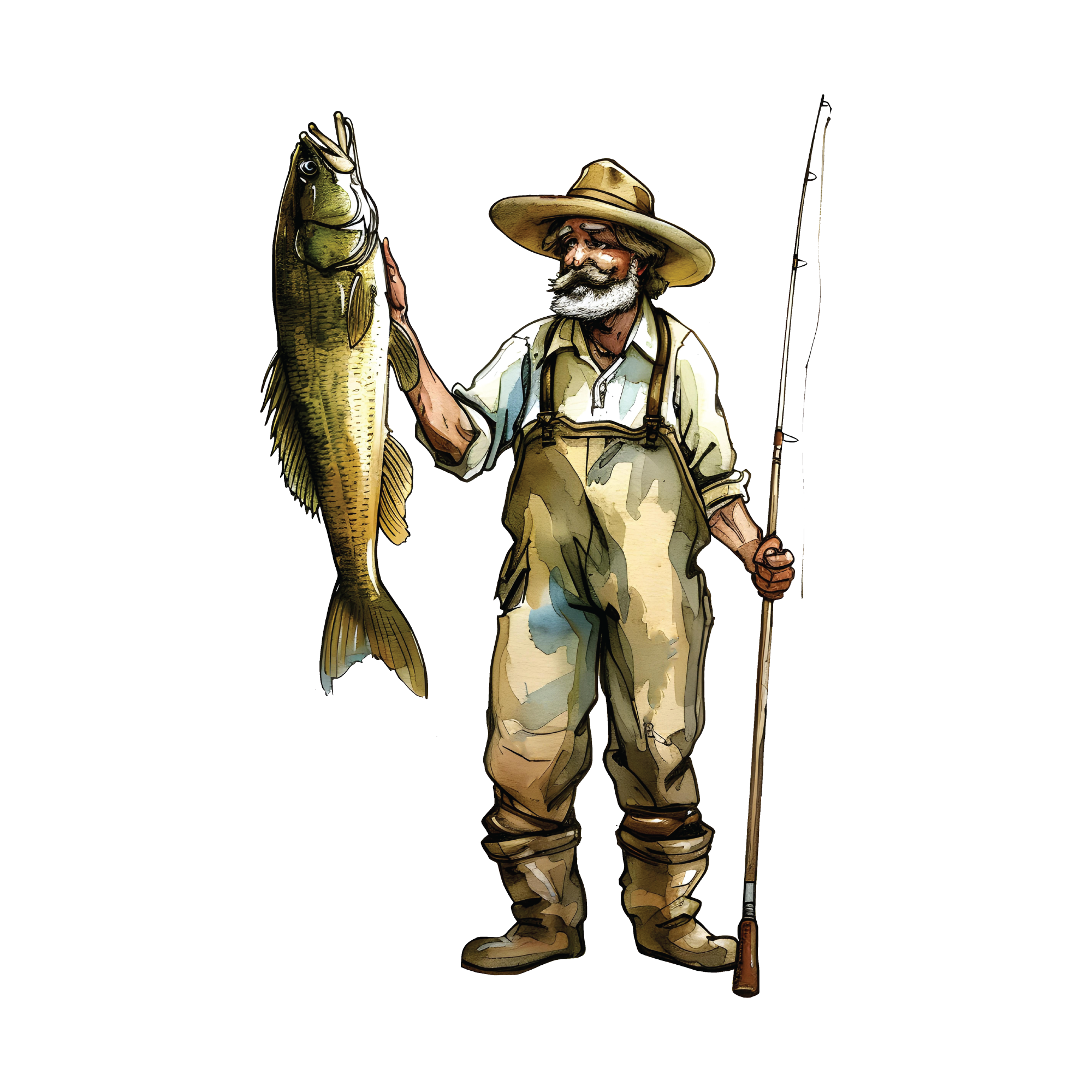 Fishing 19 — Fishing watercolour SVG cut file