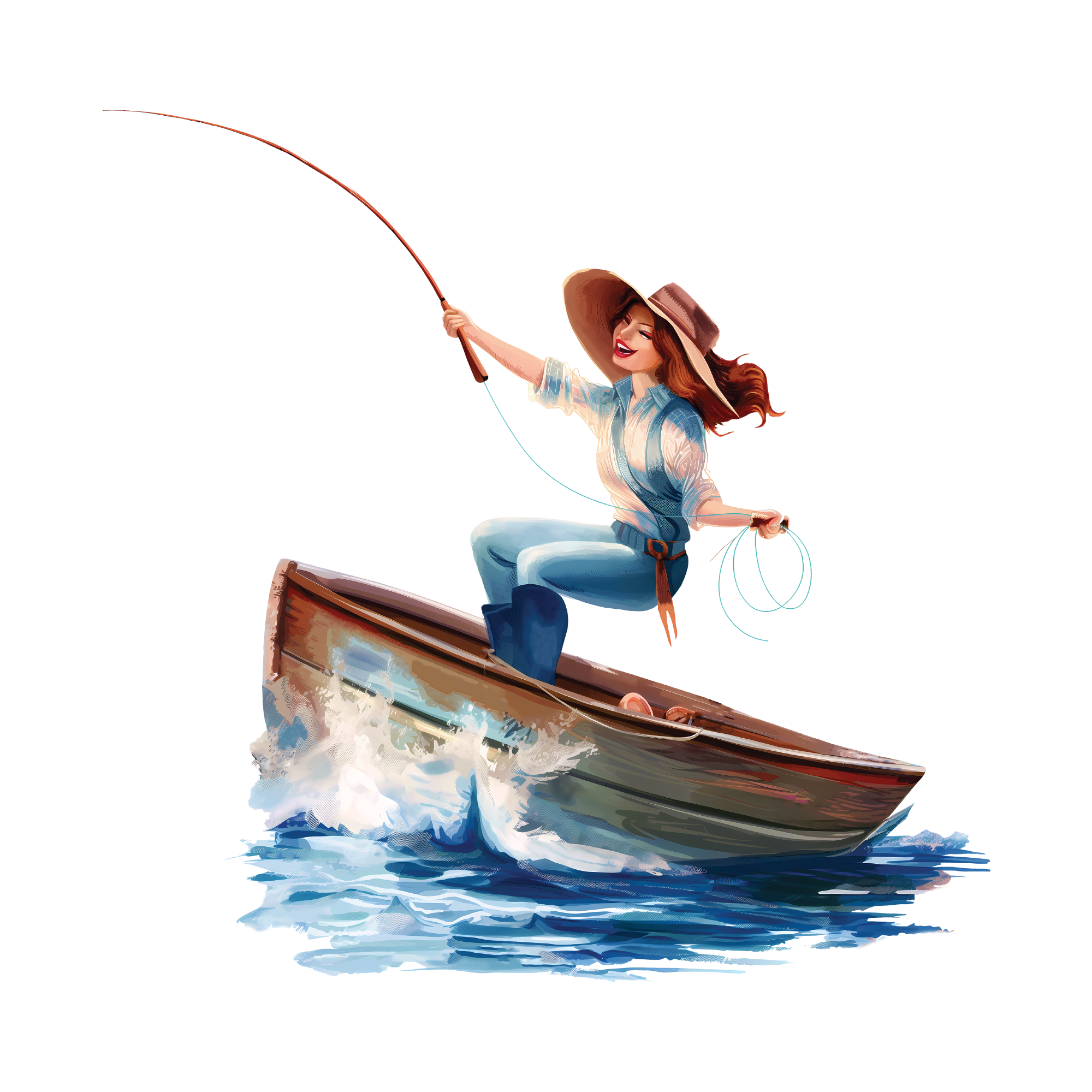 Fishing 22 — Fishing watercolour SVG cut file
