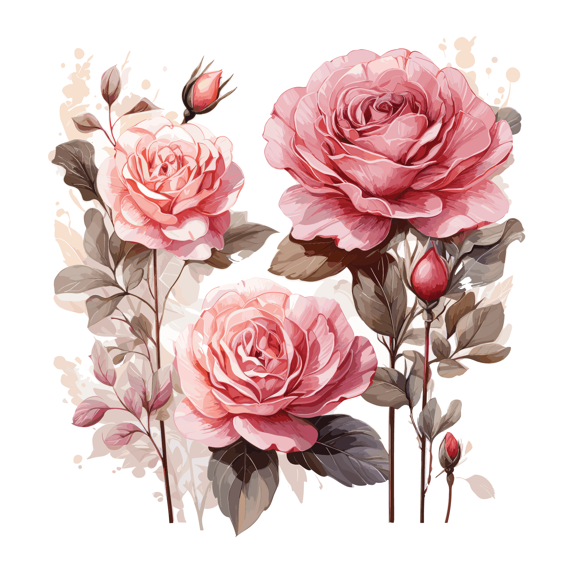 Flowers 17 — Flowers watercolour SVG cut file