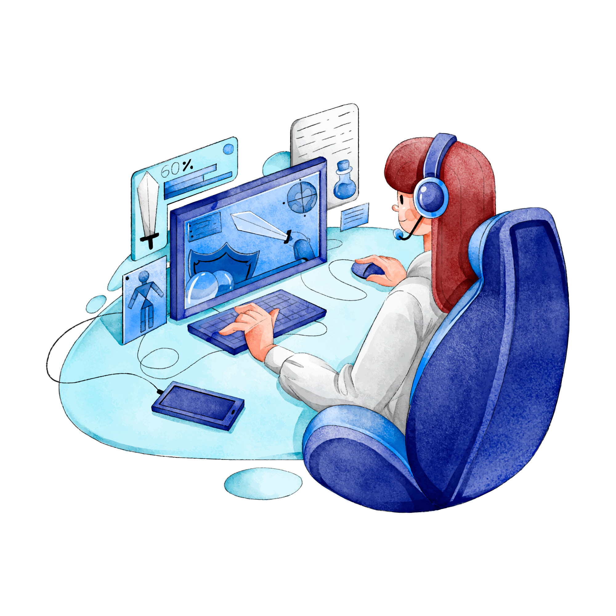 Gaming 03 — Gaming watercolour SVG cut file
