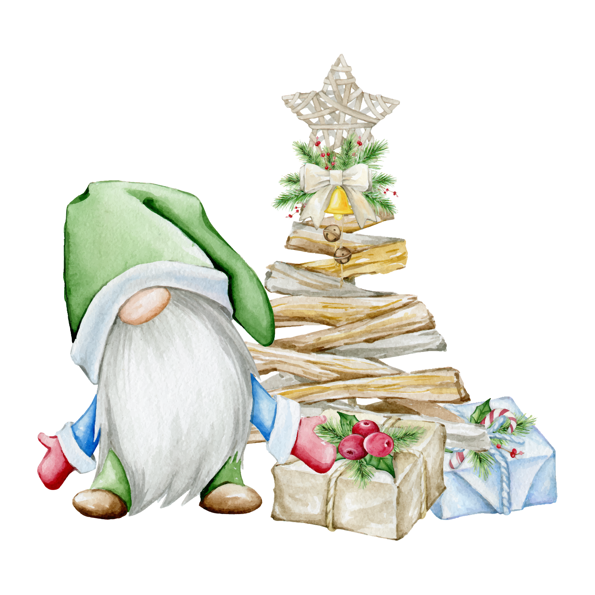 Gnome 34 — Gnome watercolour SVG cut file