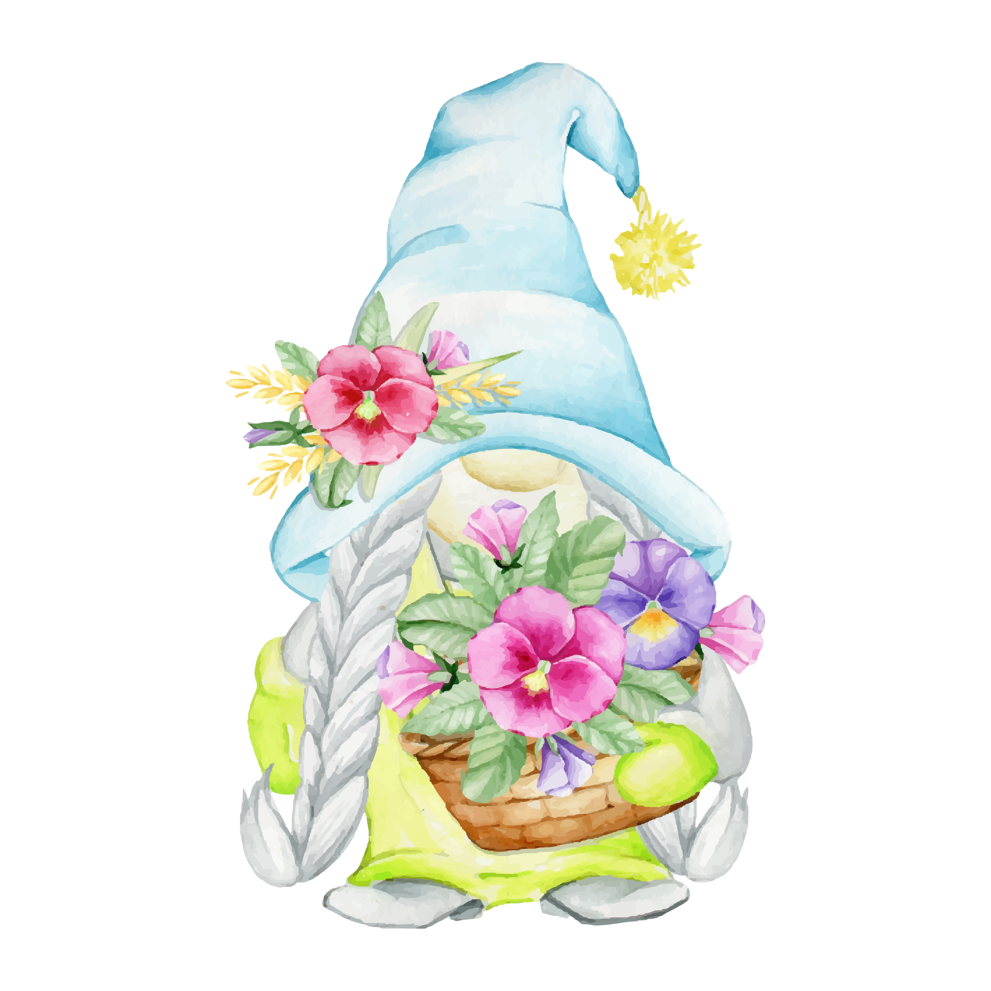 Gnome 45 — Gnome watercolour SVG cut file