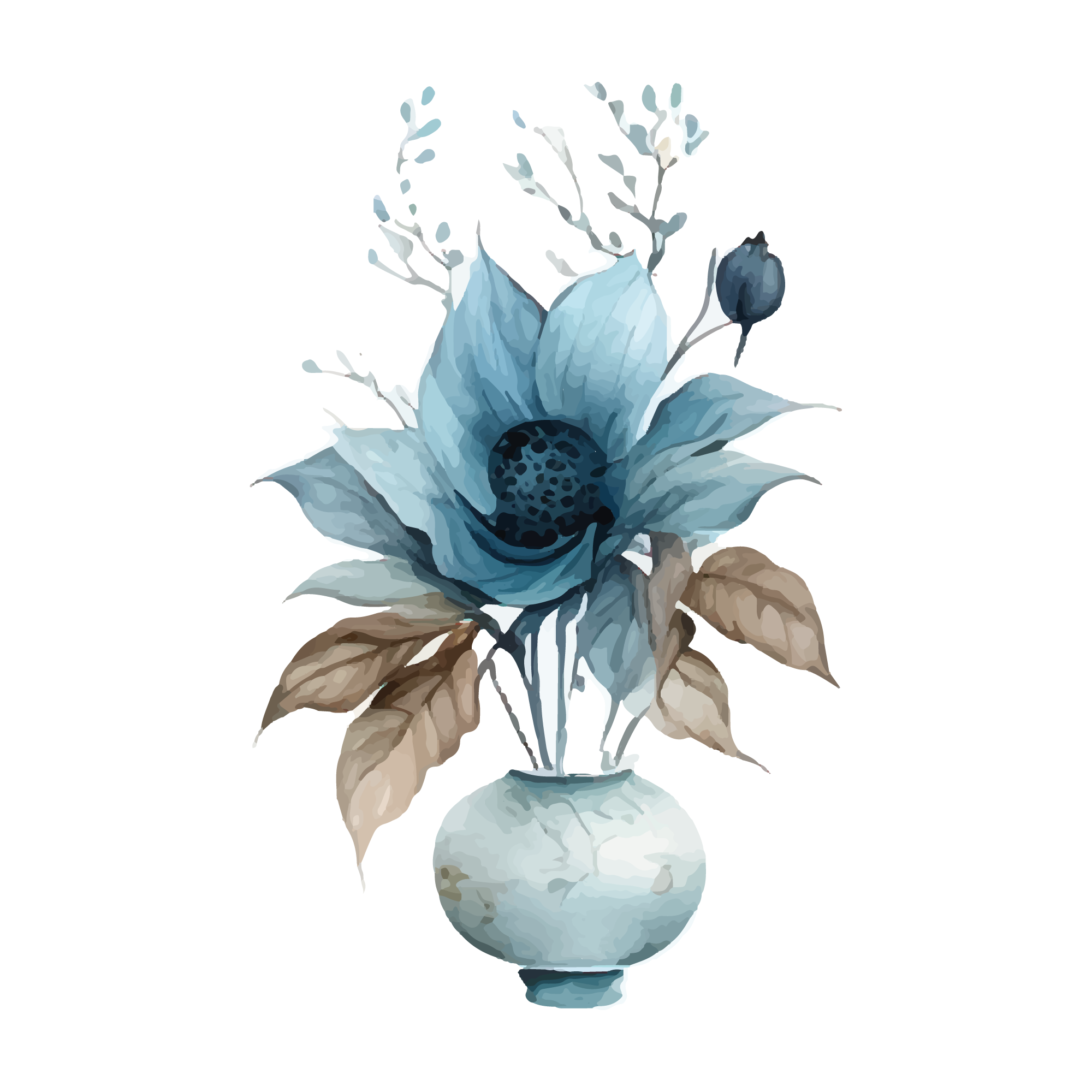 Jar Flower 21 — Jar Flower watercolour SVG cut file