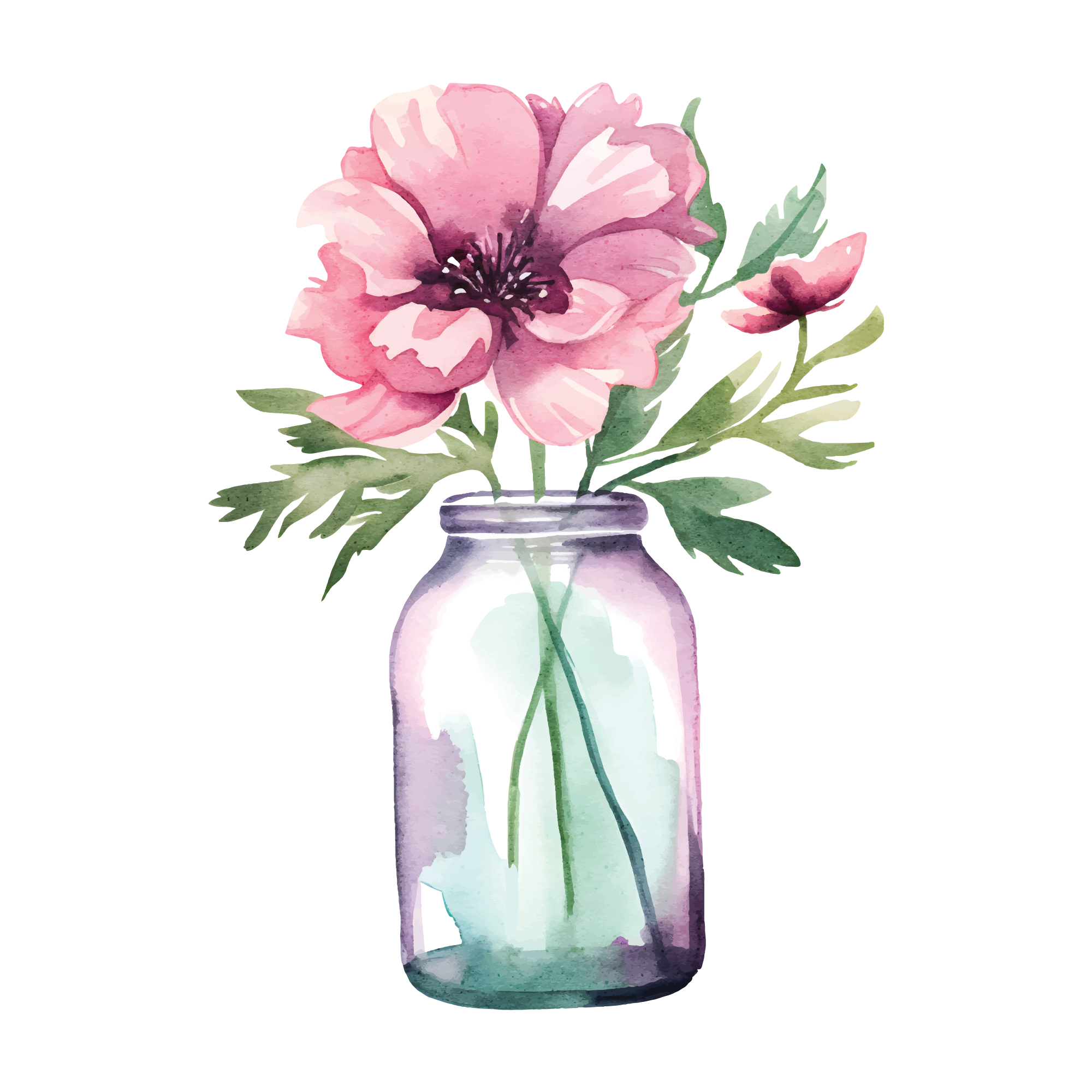 Jar Flower 23 — Jar Flower watercolour SVG cut file