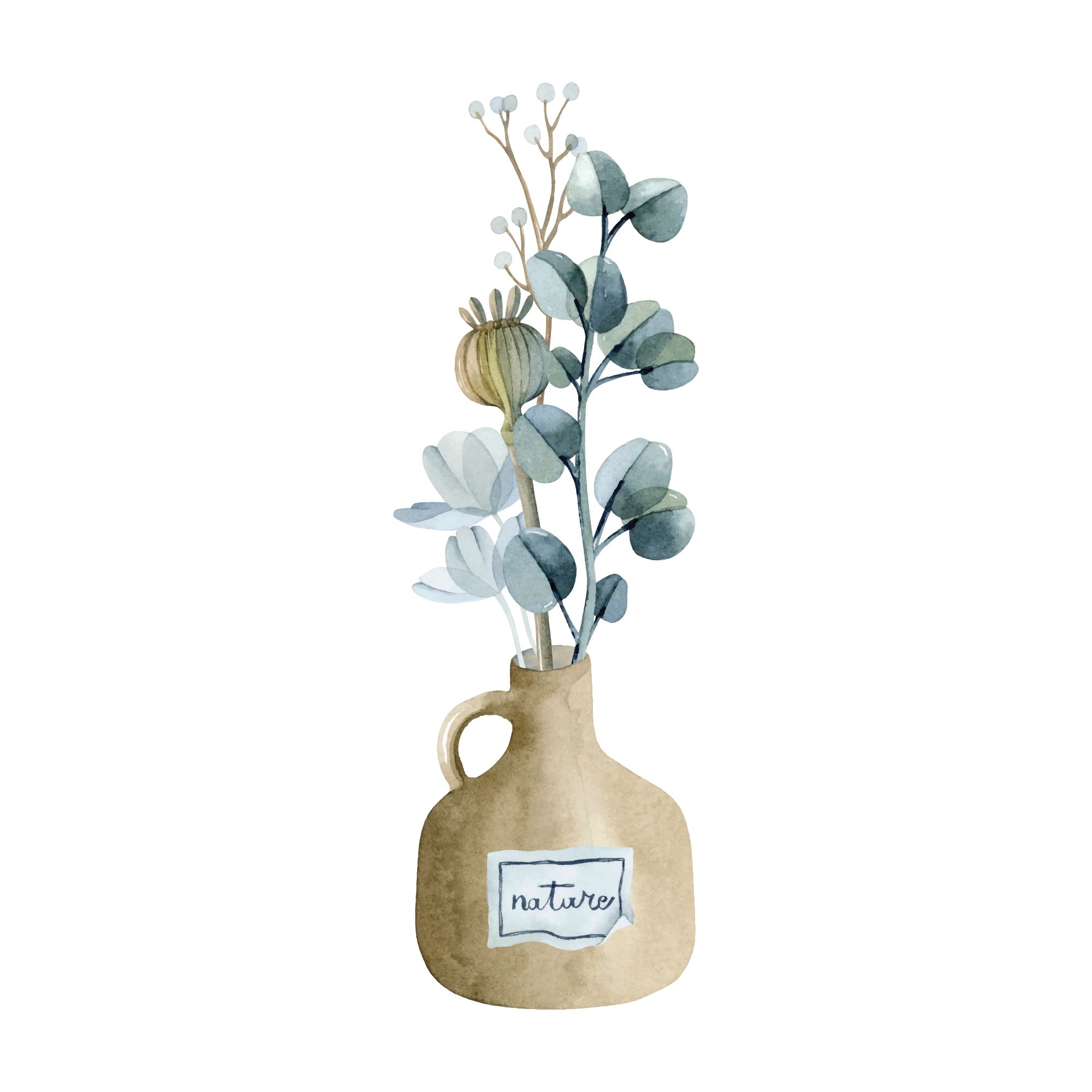 Jar Flower 24 — Jar Flower watercolour SVG cut file