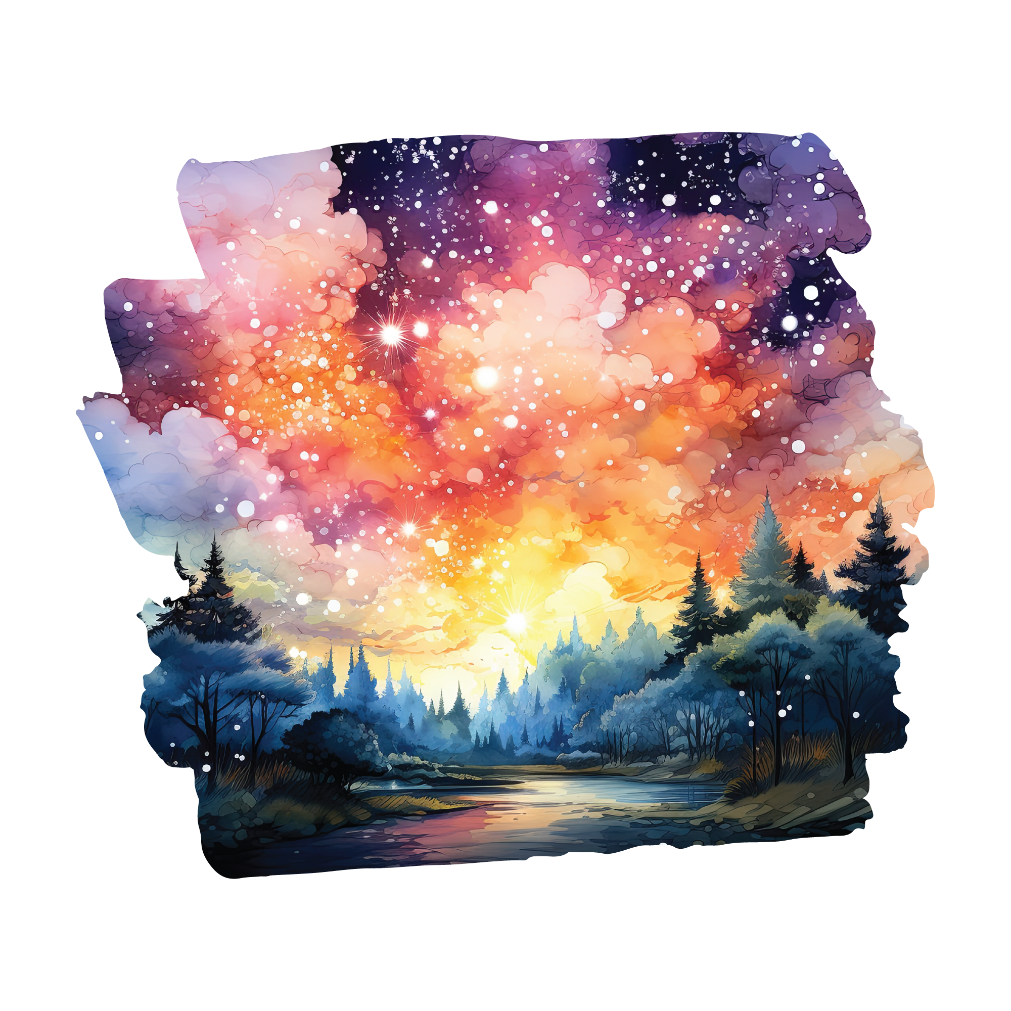 Night Sky 17 — Night Sky watercolour SVG cut file