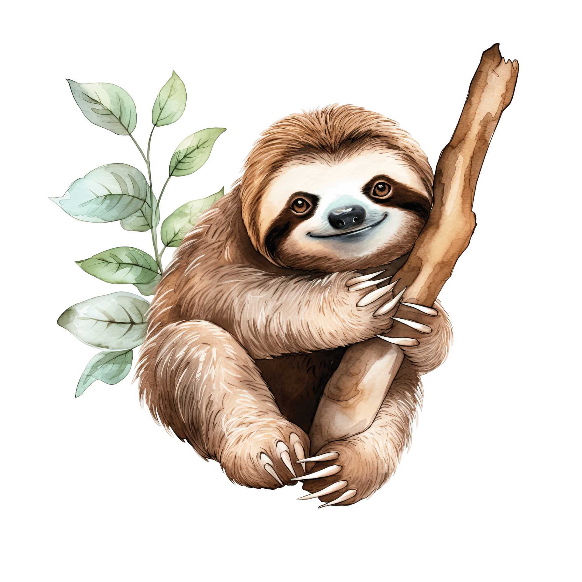 Sloth 17 — Sloth watercolour SVG cut file