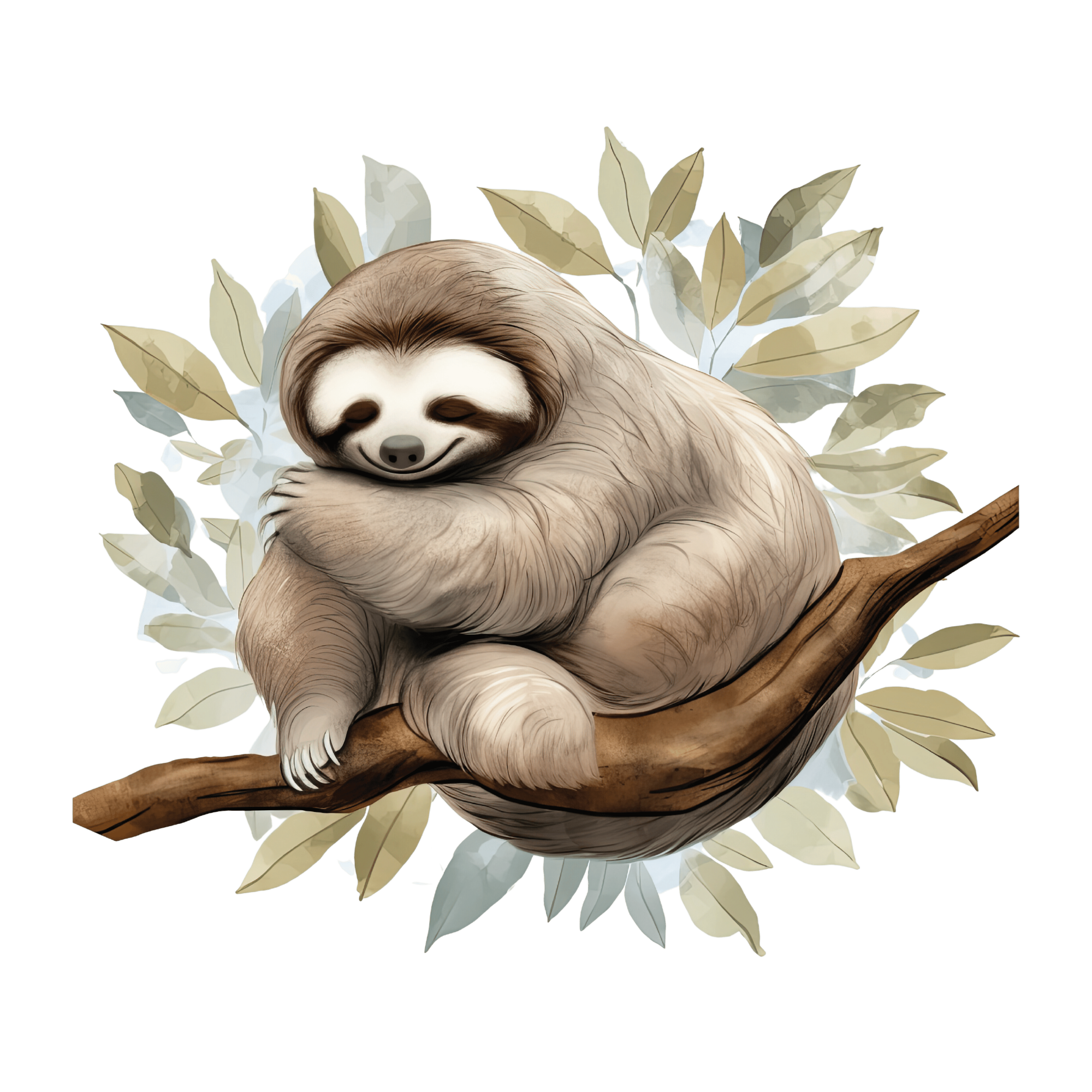 Sloth 19 — Sloth watercolour SVG cut file