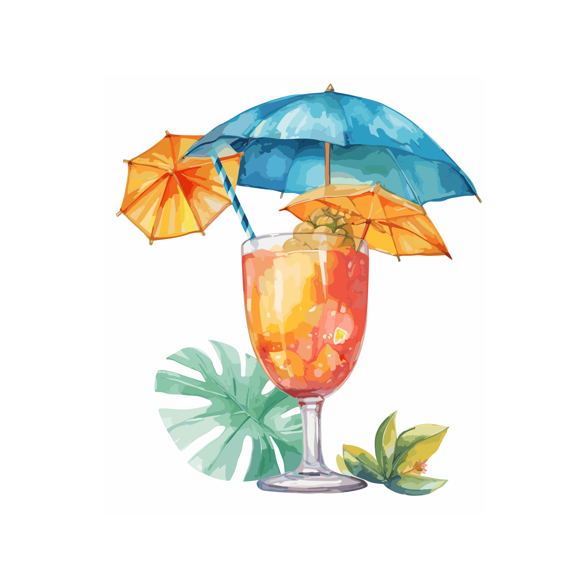 Summer 48 — Summer watercolour SVG cut file