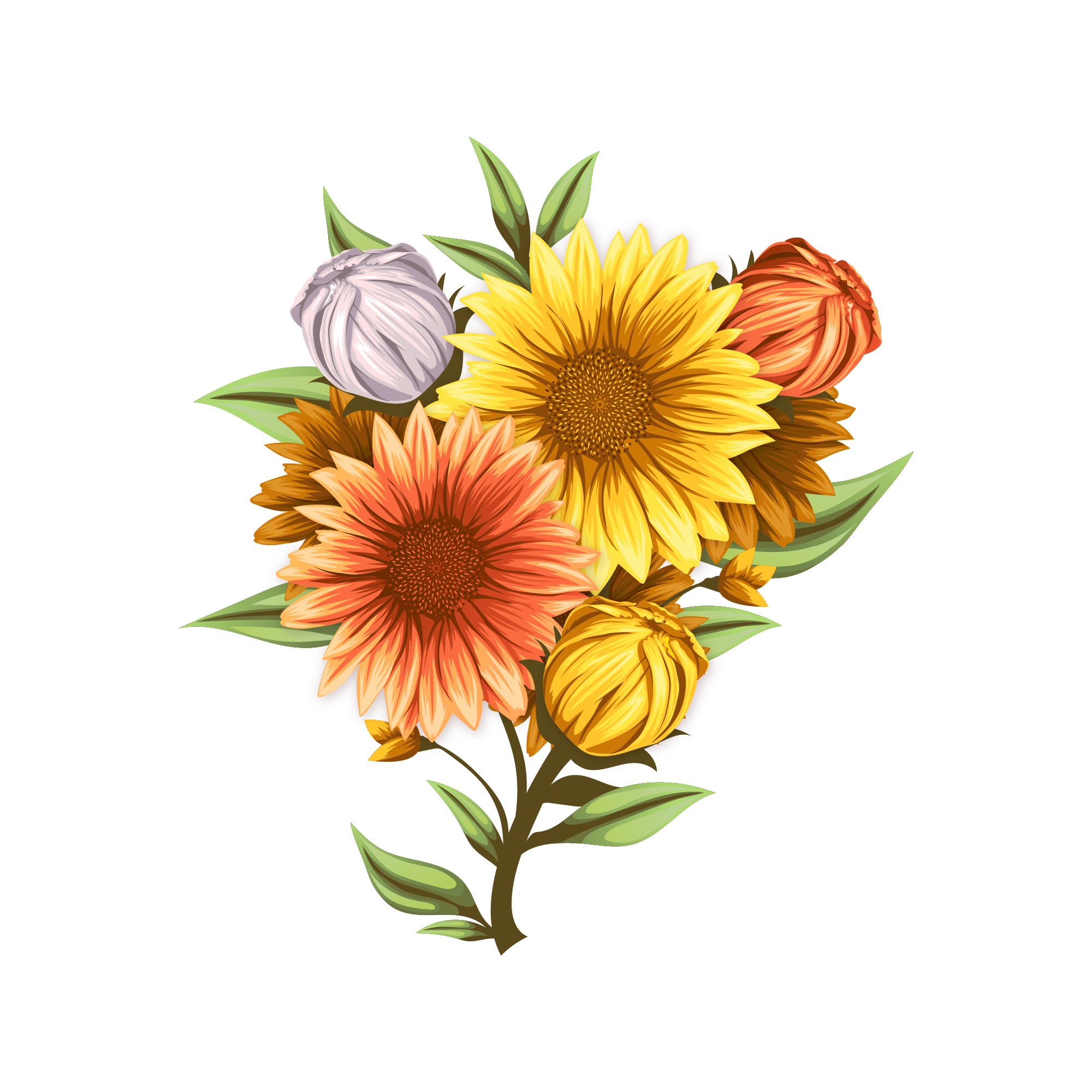 Sunflower 37 — Sunflower watercolour SVG cut file