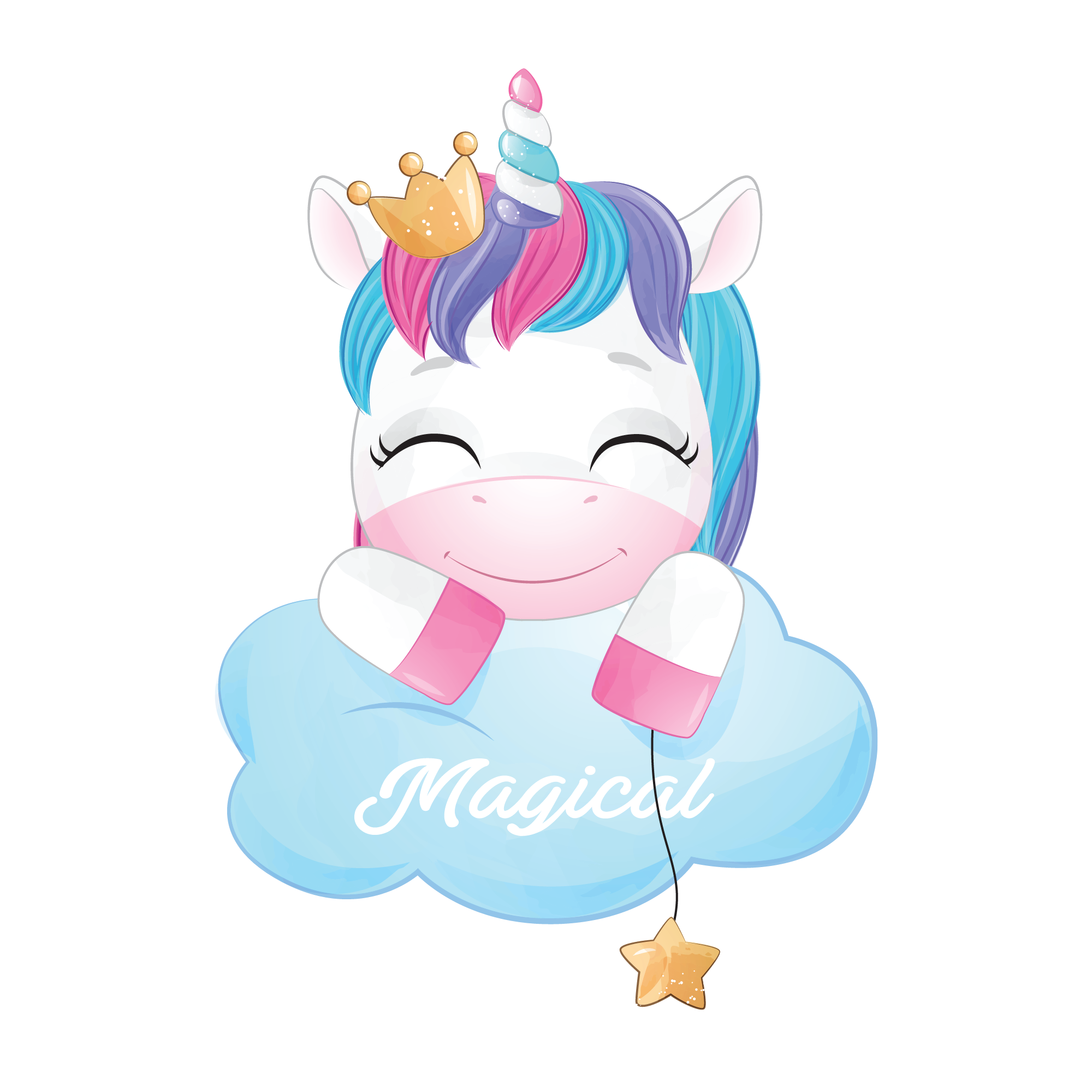 Unicorn 18 — Unicorn watercolour SVG cut file