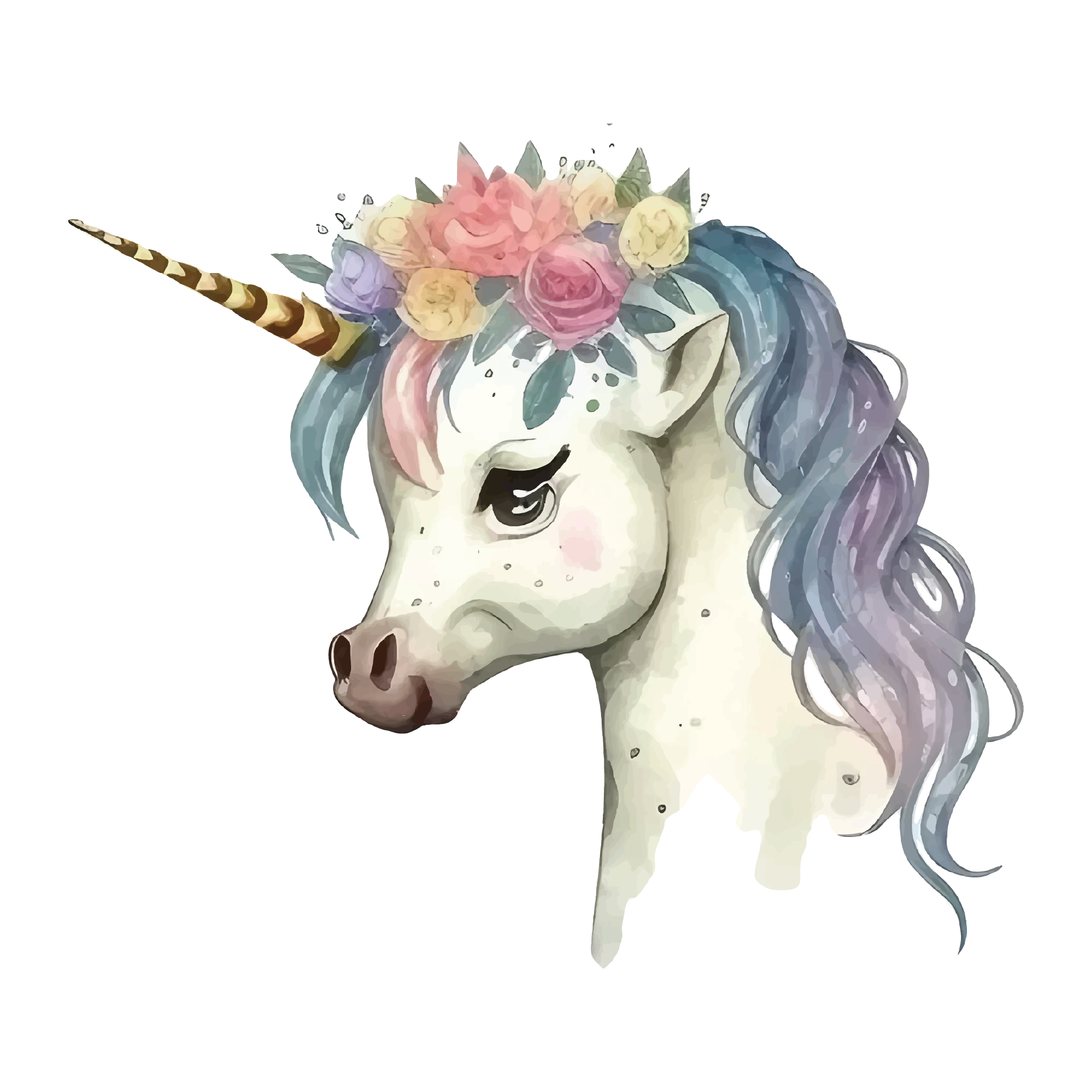 Unicorn 24 — Unicorn watercolour SVG cut file